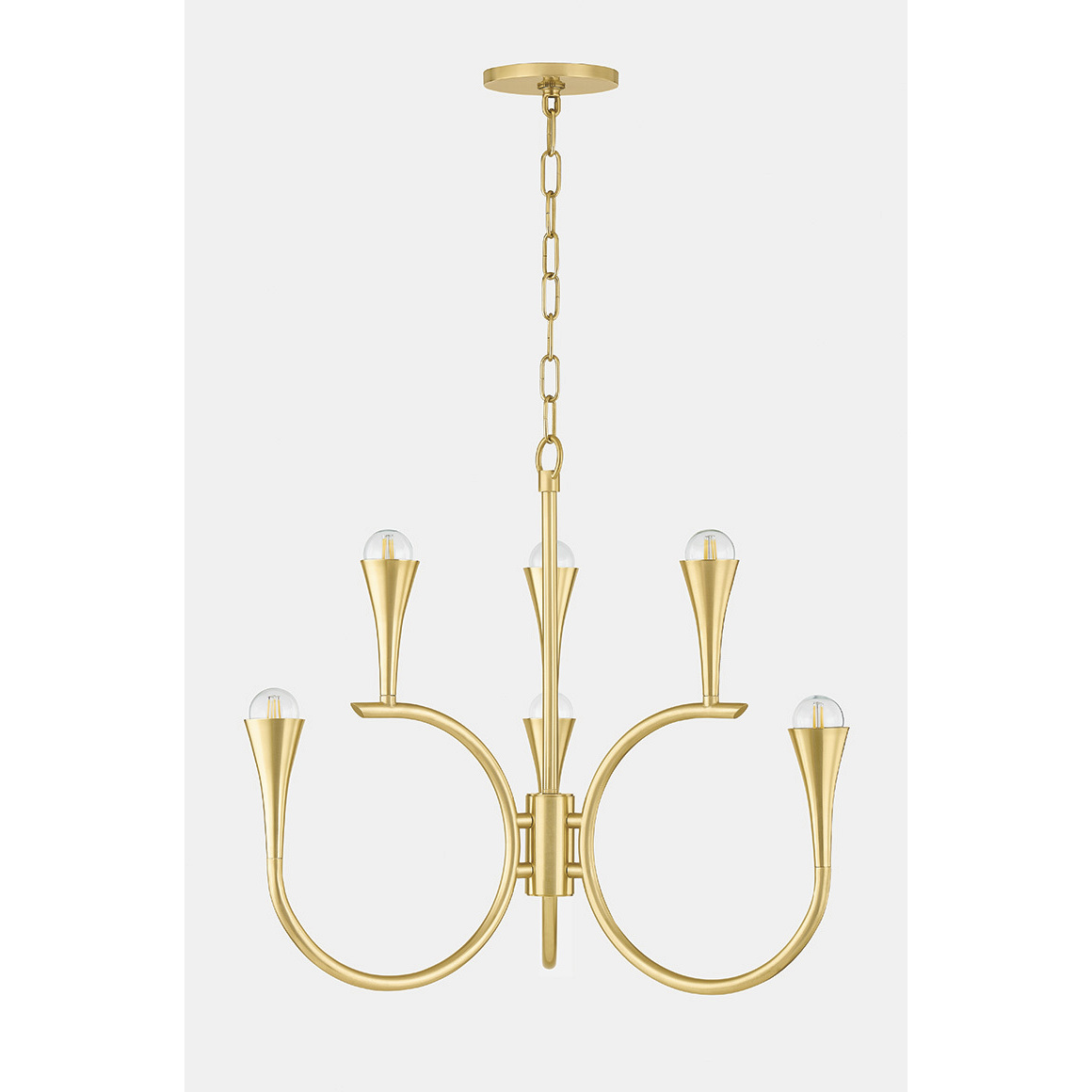 Aviana 6 Light 27 inch Aged Brass Chandelier Ceiling Light